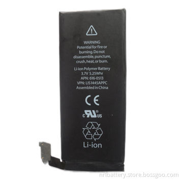 3.7V/1420mAh/5.3Wh Li-polymer mobile phone battery for iPhone 4G